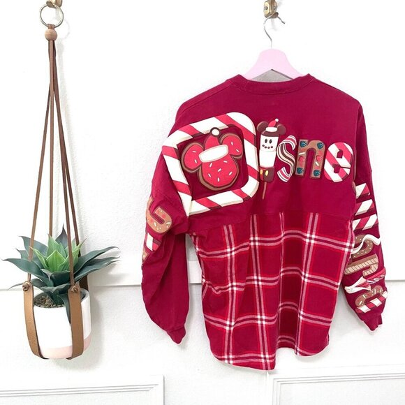 Disney Adult Spirit Jersey Walt Disney World Holiday Plaid Long Sleeve Size XS - Picture 3 of 6